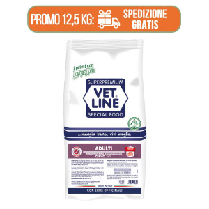 Vetline Vet Line Cervo per Cani Adulti Monoproteico 12,5 Kg
