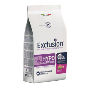 Exclusion Diet Hypoallergenic Maiale e Piselli Medium Large Monoproteico per Cani 12 Kg
