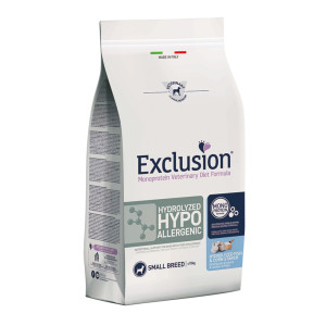 Exclusion Diet Hydrolyzed Hypoallergenic Small Pesce e Amido di Mais per Cani 2Kg