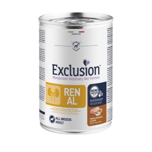 Exclusion Diet Renal Maiale Sorgo e Riso Alimento Umido Monoproteico per Cani 400 gr