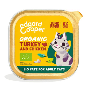 Edgard &amp; Cooper Edgard & Cooper Umido Pate' Tacchino e Pollo Biologici per Gatti Adulti 85 g