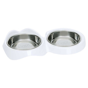 Catit Ciotola Doppia Pixi Dish Bianca per Gatti 2 x 200 ml