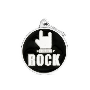 MyFamily Medaglietta per Cani e Gatti Personalizzabile Cerchio Rock L