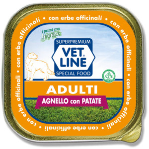 Vetline Vet Line Umido Adulti Agnello e Patate per Cani Adulti 150 gr