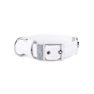 MyFamily Collare per Cani in Similpelle Bianco Saint Tropez 3XS (18-22cm)