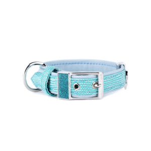 MyFamily Collare per Cani in Similpelle Turchese Saint Tropez S (27-31cm)