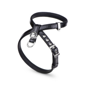 MyFamily Pettorina in Similpelle per Cani Nera Saint Tropez XS (38-44cm)