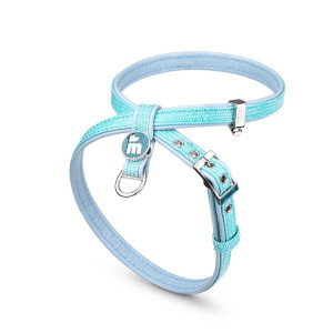 MyFamily Pettorina in Similpelle per Cani Turchese Saint Tropez 3XS (30-36cm)