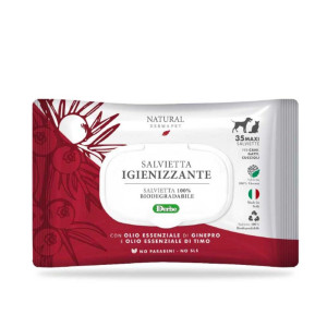 Derbe Natural Derma Pet by Salviette Funzionali Igienizzanti Biodegradabili per Cani Gatti e Cuccioli