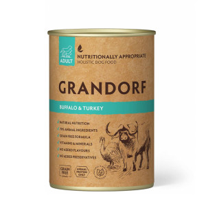 Grandorf Adult Bufalo e Tacchino Alimento Umido Completo per Cani Adulti 400 g