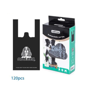 Nobleza Sacchettini Igienici per Cani in Scatola Compostabili Neri con Manici 120 pz