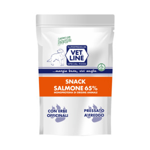Vetline Vet Line Snack di Salmone Monoproteico Grain Free per Cani 80g