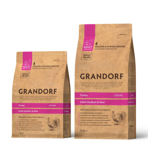 Grandorf Adult Tacchino Medium & Maxi per Cani Adulti 3 Kg