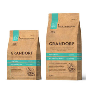 Grandorf Adult 4 Carni Medium & Maxi per Cani 3 Kg