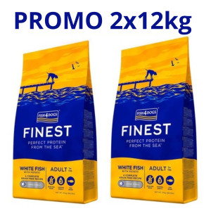 Fish4Dogs Finest Adult Ocean White Fish Pesce Bianco LARGE PROMO 2 x 12 kg (€ 89,90 A SACCO)