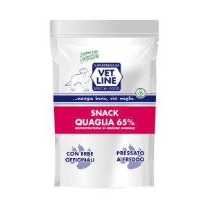 Vetline Vet Line Snack di Quaglia Monoproteico Grain Free per Cani 80g