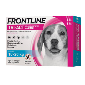 Frontline Tri-Act Spot-On Antiparassitario per Cani 6 Pipette M 10-20kg