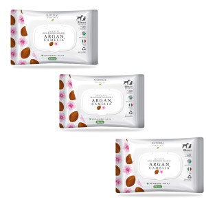 Derbe Natural Derma Pet by Salviette Argan e Camelia per Cani Gatti e Cuccioli 3 Pz