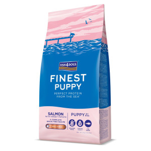 Fish4Dogs Sacco da 6 Kg Finest Puppy SMALL Salmone con Patata Dolce per Cuccioli
