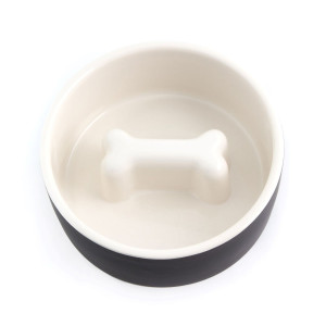 Paikka Ciotola Slow Feed in Ceramica Nera L Ø 20 cm per Cani