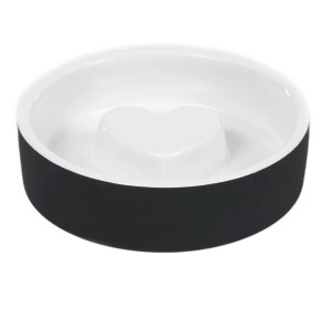 Paikka Ciotola Slow Feed in Ceramica Nera XS Ø 13 cm per Cani di Piccola Taglia
