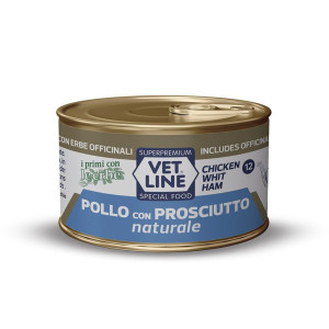 Vetline Vet Line Umido Pollo e Prosciutto Naturale per Gatti 70g