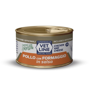 Vetline Vet Line Umido Pollo con Formaggio in Salsa per Gatti 70 g