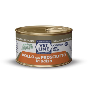 Vetline Vet Line Umido Pollo con Prosciutto in Salsa per Gatti 70g