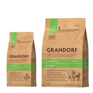 Grandorf Adult MINI Agnello e Tacchino per Cani Adulti Taglia Piccola 8 Kg