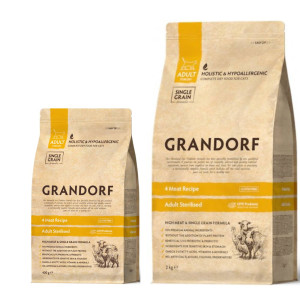 Grandorf Adult Sterilised 4 Carni per Gatti Sterilizzati e Senior 8 Kg