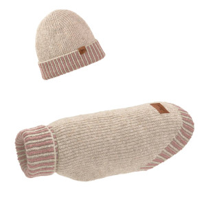 Hunter Maglioncino Pullover per Cani Odense con Cappello Crema Rosa 55 cm