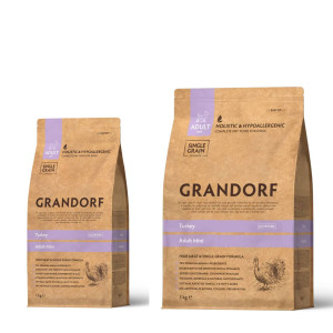 Grandorf Adult MINI Tacchino per Cani Adulti Taglia Piccola 3 Kg