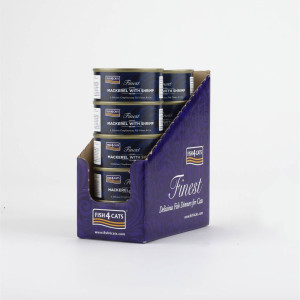 Fish4Cats 10 x 70 g Umido per Gatti Sgombro con Gamberetti