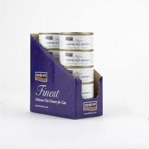 Fish4Cats 10 x 70 g Umido per Gatti Sardina con Acciuga