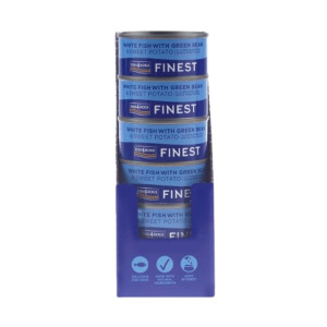 Fish4Dogs 12 x 85 g Finest Alimento Umido per Cani Pesce Bianco con Patata Dolce e Fagioli Verdi