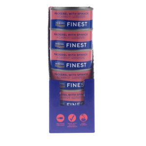 Fish4Dogs 12 x 85 g Finest Alimento Umido per Cani Sgombro con Carote e Spinaci