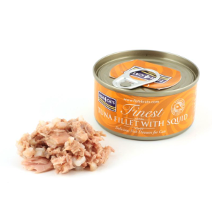 Fish4Cats 1 x 70 g Finest Filetti di Tonno con Calamari per Gatti