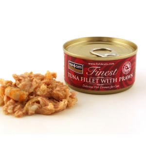 Fish4Cats 1 x 70 g Finest Filetti di Tonno con Gamberetti Umido per Gatti