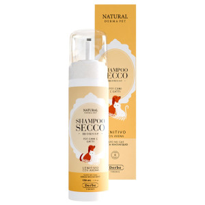 Derbe Natural Derma Pet by Shampoo Secco per Cani e Gatti Mousse Lenitivo 150 ml Natural Derma Pet