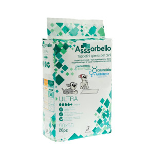 Ferribiella 1 CONF. 60 x 60 cm 20 pz Tappetini Igienici Ultra per Animali Domestici alla Clorexidina