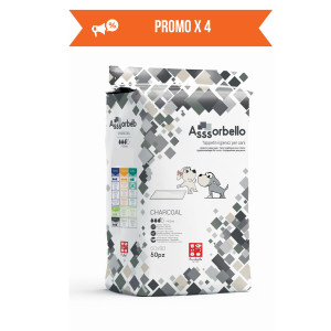 Ferribiella 4 CONF. 60 x 90 cm 50 pz Tappetini Igienici per Animali Domestici ai Carboni Attivi