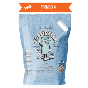 Ferribiella PROMO 4 SACCHI (€ 10,90 A SACCO) Lettiera al Tofu per Gatti Tofurella Talco Biodegradabile Agglomerante 10 lt