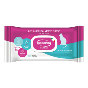 Inodorina Salviette Detergenti Umidificate per Gatti 40 pz