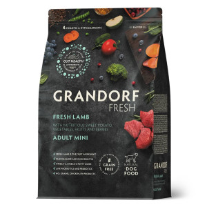 Grandorf Fresh Lamb Adult Mini Breeds con Carne Fresca di Agnello e Patate Dolci per Cani Adulti di Piccola Taglia 1 Kg