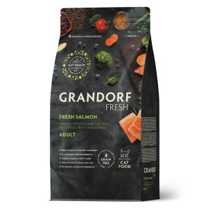 Grandorf Fresh Cat con Filetti di Salmone Fresco e Patate Dolci per Gatti Adulti 400 gr