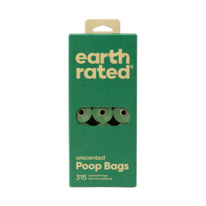 Earth Rated Sacchetti Igienici per Cani Extra Resistenti Senza Profumo 21 Rotoli 315 Sacchetti 23 x 33 cm