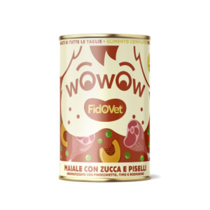 Fidovet® Fidovet Wowow Maiale con Zucca e Piselli per Cani Adulti 400 g
