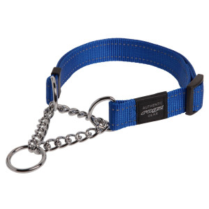 United Pets Rogz Collare Semi Strozzo per Cani Obedience Blu M 31 45 cm