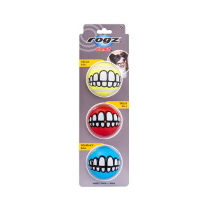 United Pets Rogz Palla per Cani Grinz Media Ø 6,4 cm 3 pz Colori Assortiti