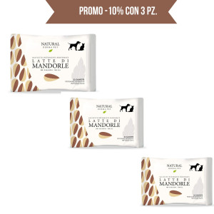 Derbe Natural Derma Pet by Salviette Latte di Mandorle per Cani Gatti e Cuccioli 3 Pz 100% Biodegradabili